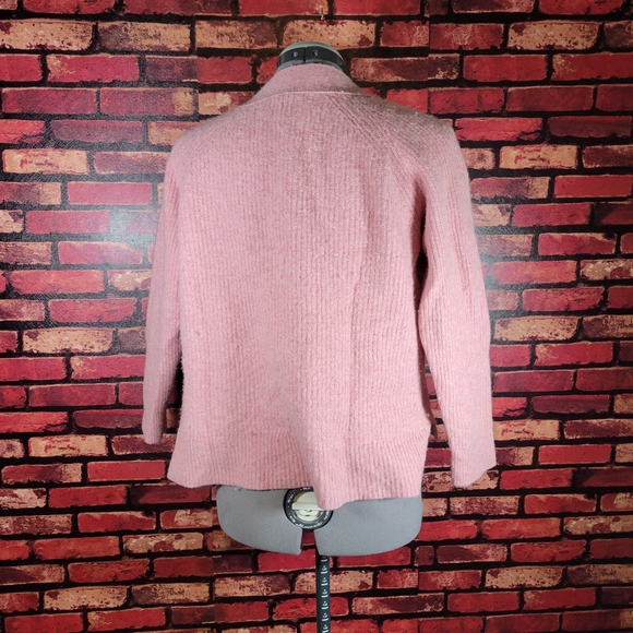 Madewell Blush V-Neck Sweater with Button Detail - Picture 3 of 5